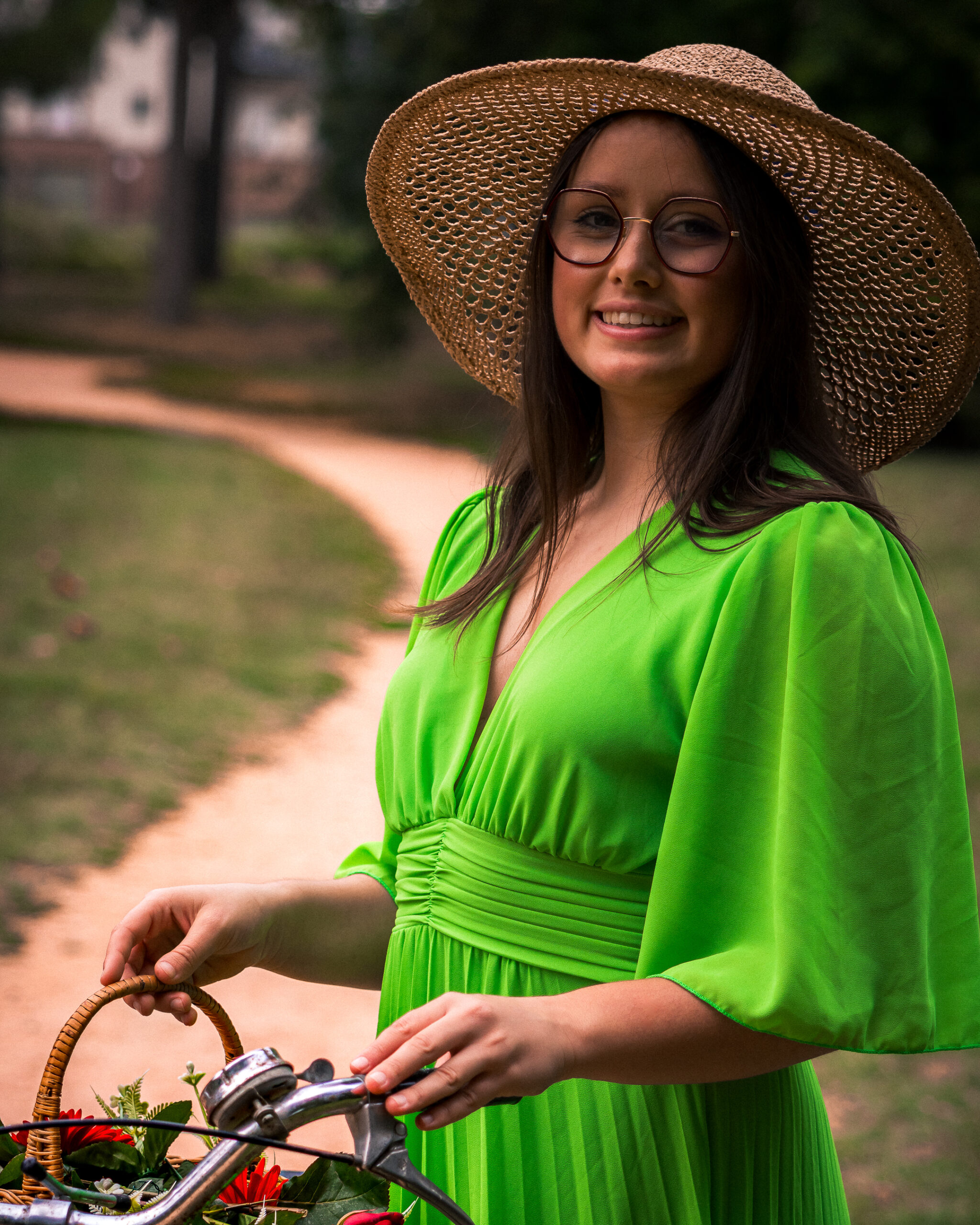Portrait d'un femme à vélo